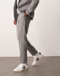 [ASOS DESIGN] ASOS DESIGN tapered suit pants with wool in grey flannel W32 L32 GREY