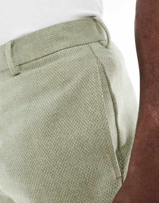 ASOS DESIGN tapered suit pants with wool in sage green