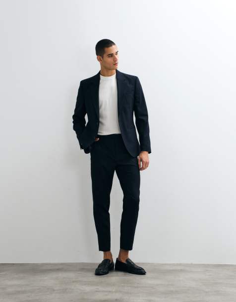 ASOS DESIGN tapered suit set in navy - view 1