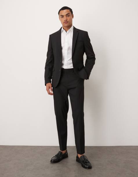 ASOS DESIGN tapered suit trouser in black - view 1
