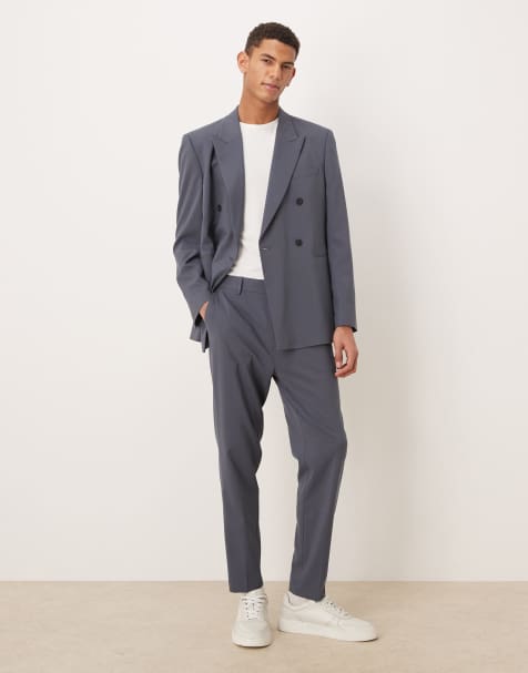 ASOS DESIGN tapered suit trousers in blue - view 1
