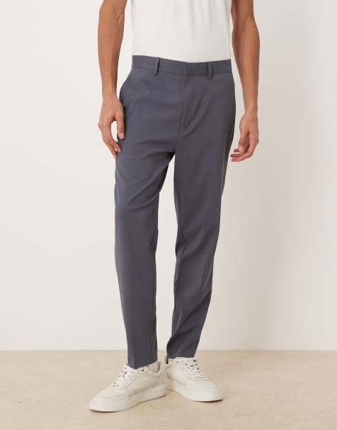 ASOS DESIGN tapered suit trousers in blue - view 2