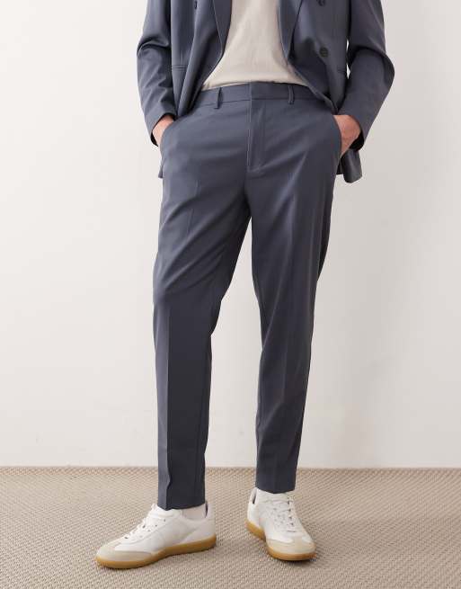 ASOS DESIGN tapered suit trousers in blue, 2 of 5