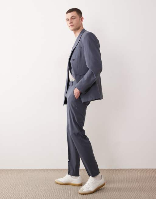 ASOS DESIGN tapered suit trousers in blue, 3 of 5