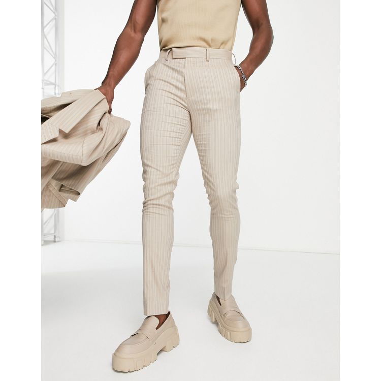ASOS DESIGN tapered suit pants with sweatpants waist and turn up