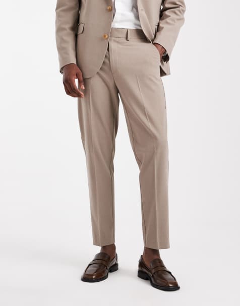 ASOS DESIGN tapered suit trousers in brown - view 1