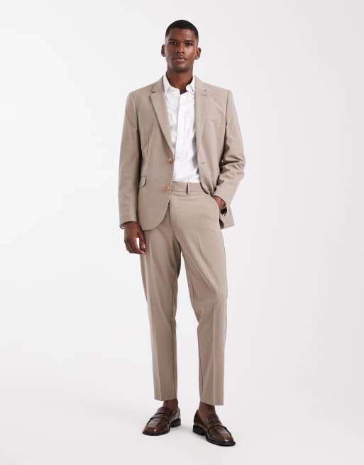 ASOS DESIGN tapered suit trousers in brown, 2 of 5