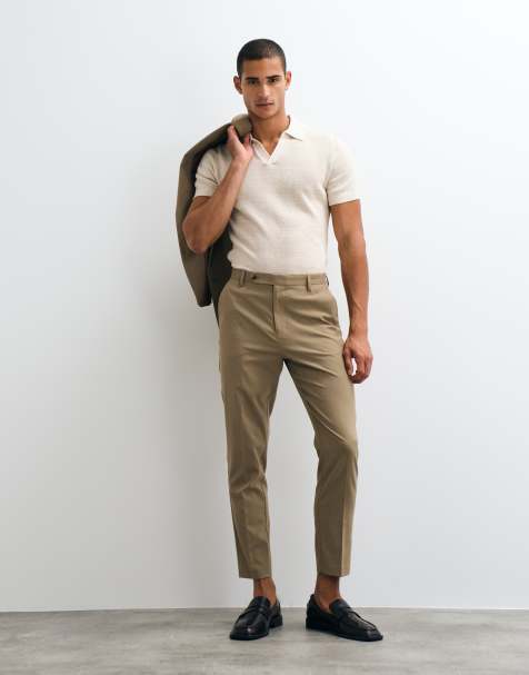 ASOS DESIGN tapered suit trousers in brown - view 1