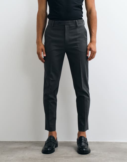 ASOS DESIGN tapered suit trousers in dark grey, 2 of 5