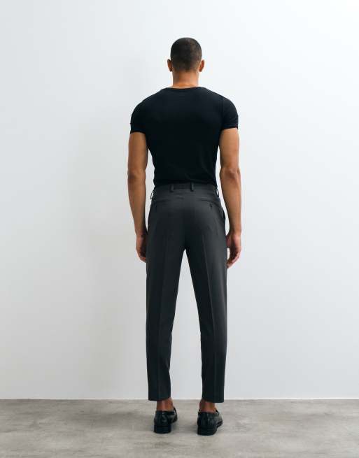 ASOS DESIGN tapered suit trousers in dark grey, 5 of 5