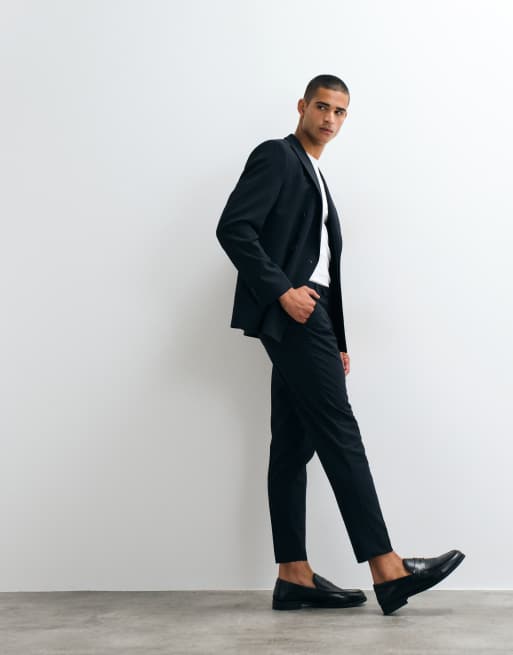 ASOS DESIGN tapered suit trousers in dark navy, 3 of 5