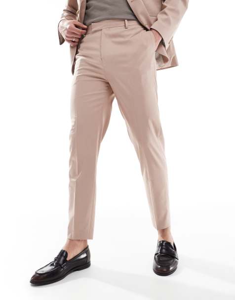 ASOS DESIGN tapered suit trousers in dusty pink - view 1