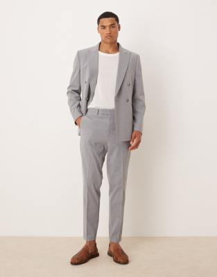 ASOS DESIGN tapered suit trousers in grey - view 1