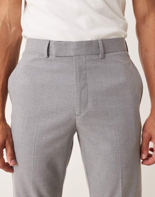 ASOS DESIGN tapered suit trousers in grey, 4 of 5