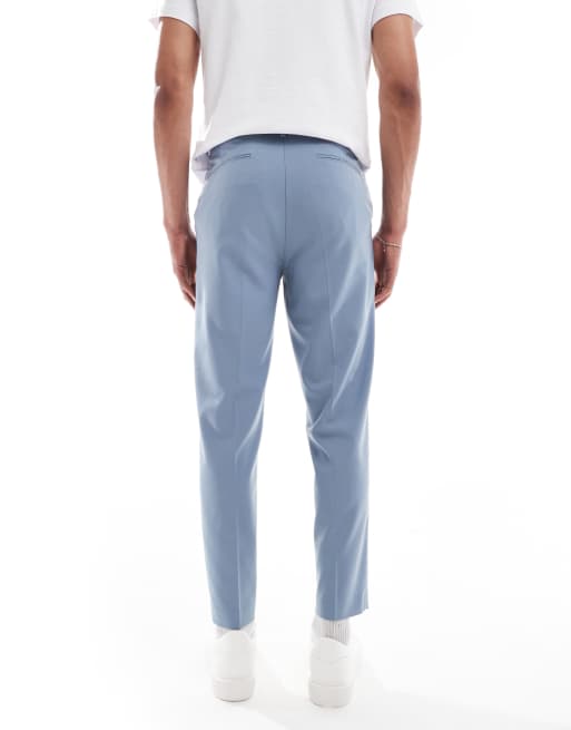 ASOS DESIGN tapered suit trousers in light blue, 3 of 5