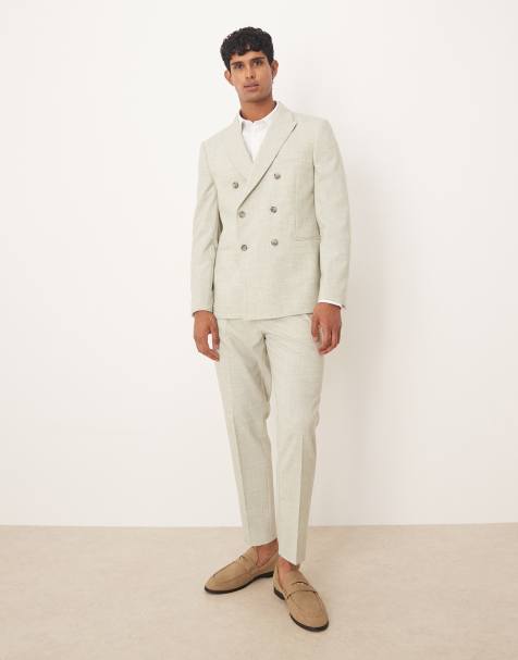 ASOS DESIGN tapered suit trousers in light green