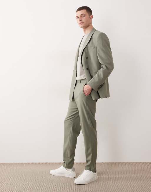 ASOS DESIGN tapered suit trousers in sage green, 3 of 5