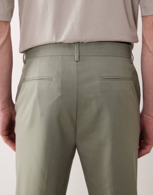 ASOS DESIGN tapered suit trousers in sage green, 5 of 5
