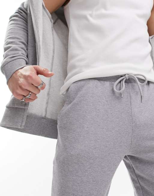 ASOS DESIGN skinny sweatpants in gray marl