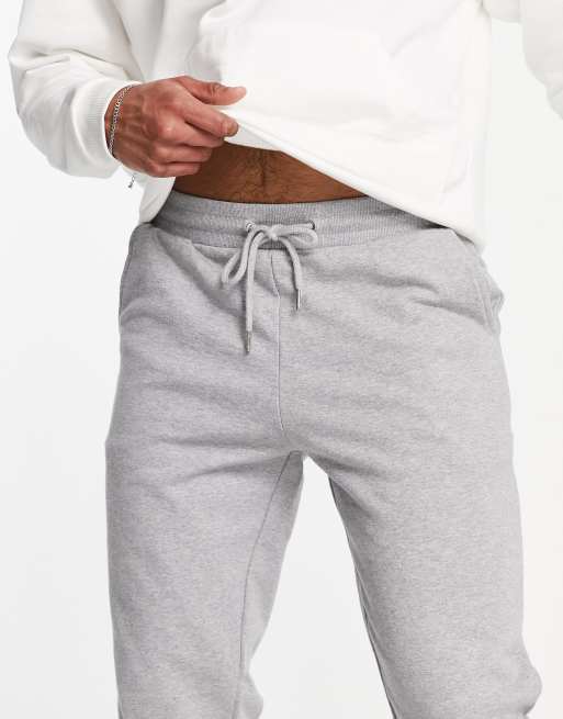 ASOS DESIGN tapered sweatpants in gray marl