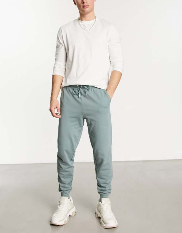 ASOS DESIGN tapered sweatpants in gray