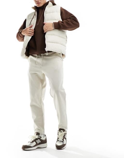 ASOS DESIGN tapered sweatpants in oatmeal