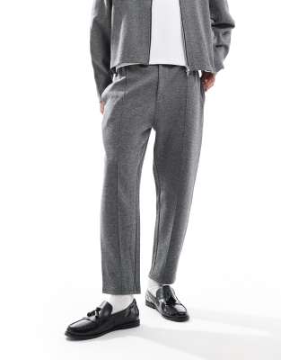 Asos Design Tapered Sweatpants In Textured Gray