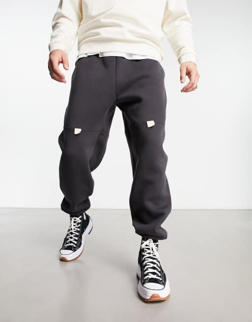 ASOS DESIGN tapered sweatpants in washed black 