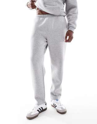 Asos Design Tapered Sweatpants With Fixed Hem In Gray