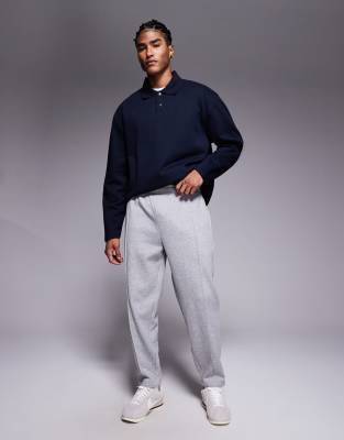 Asos Design Tapered Sweatpants With Pin Tucks In Gray