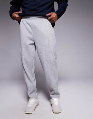 Asos Design Tapered Sweatpants With Pin Tucks In Gray