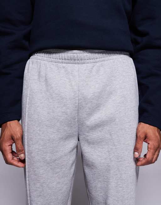 ASOS DESIGN tapered sweatpants with pin tucks in heather gray