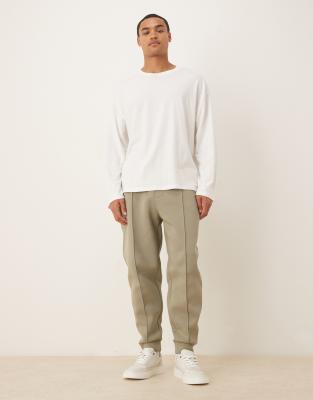 Asos Design Tapered Sweatpants With Pin Tucks In Green