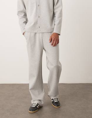 Asos Design Tapered Sweatpants With Pleats In Gray