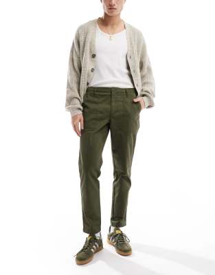 ASOS DESIGN tapered trousers in green