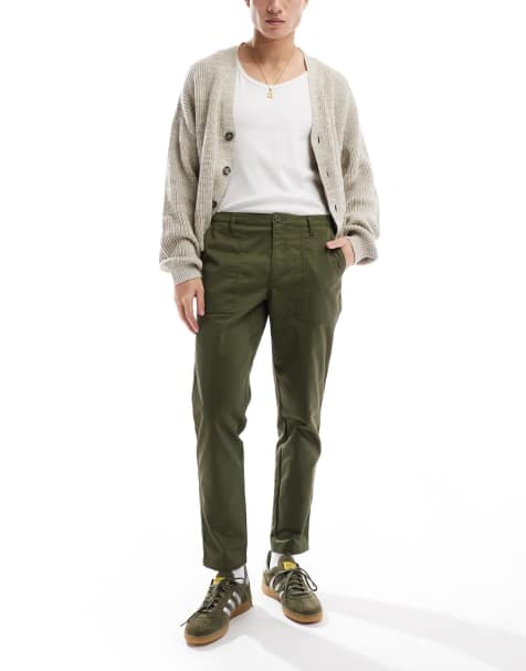 ASOS DESIGN tapered trousers in green - view 1