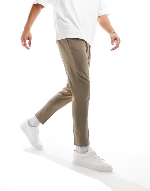 ASOS DESIGN tapered trousers in stone, 2 of 5