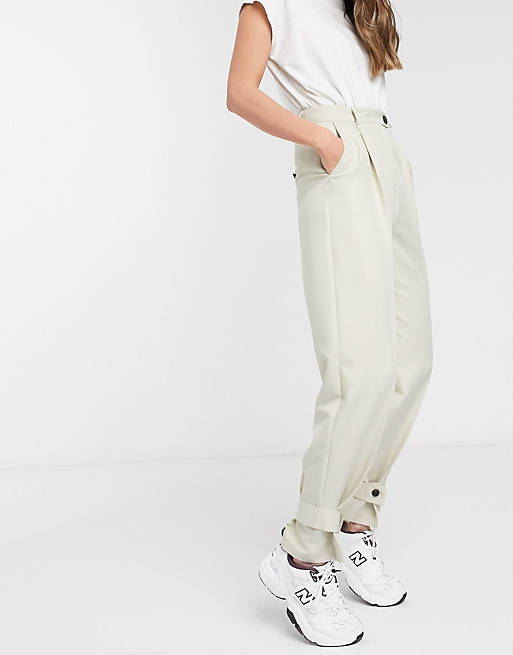  tapered trousers with ankle tab detail 