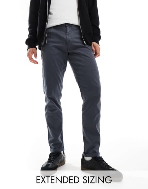 ASOS DESIGN tapered washed chino in navy - view 1