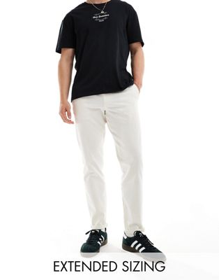 ASOS DESIGN tapered washed chino in stone