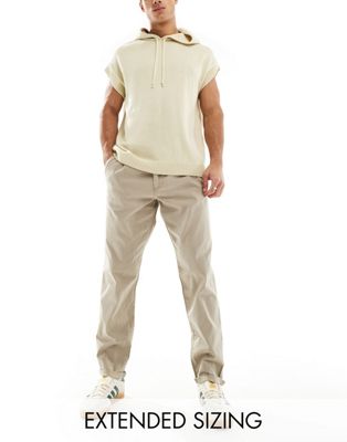 ASOS DESIGN tapered washed chino in tan
