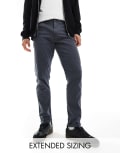 [ASOS DESIGN] ASOS DESIGN tapered washed chinos in navy-Blue W30 L32 NAVY