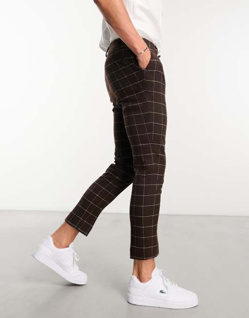 Wool Check Bootcut Pants