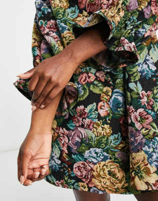 ASOS  ASOS DESIGN regular fit floral tapestry style shirt in