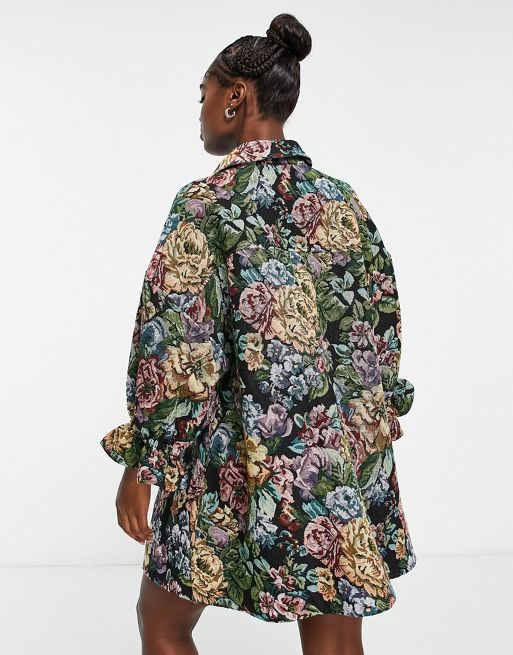ASOS  ASOS DESIGN regular fit floral tapestry style shirt in