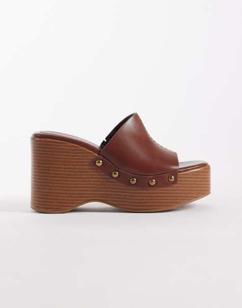 ASOS DESIGN – Tara – in Hellbraun mit Keilabsatz - view 1