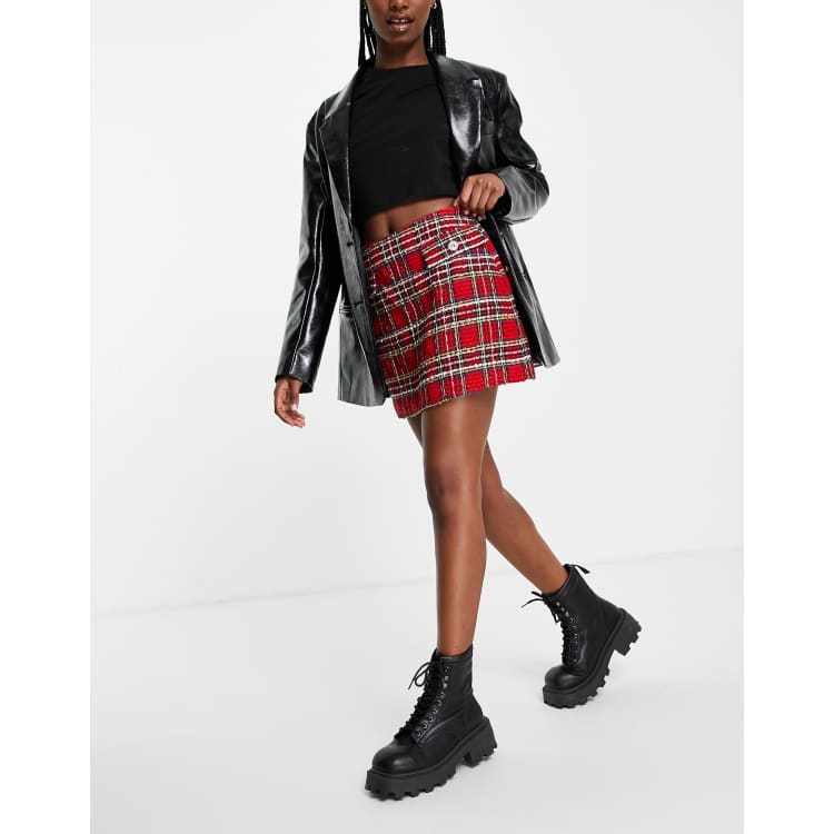 Plaid pencil skirt asos shop