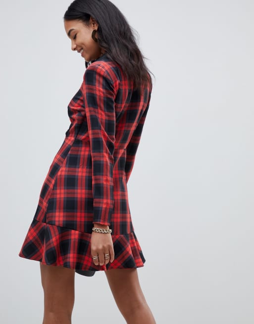 Asos tartan hot sale dress