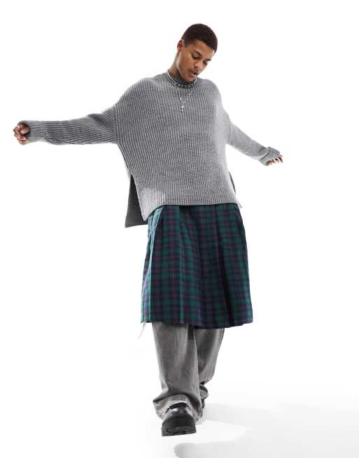 Long plaid hotsell skirt plus size