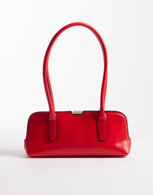 ASOS DESIGN - Tasche in Rot mit länglichem Bügelrahmen